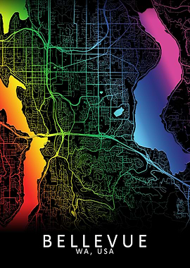 Bellevue WA USA City Map