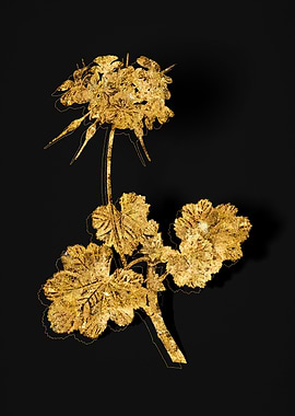 Gold Floral on Black