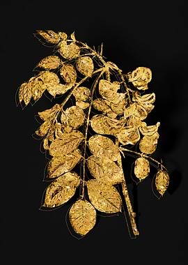 Gold Floral on Black