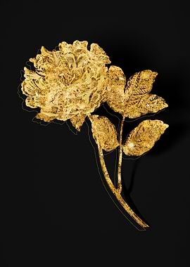 Gold Floral on Black