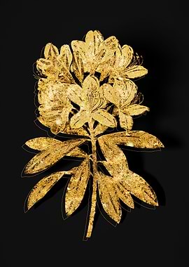 Gold Botanical on Black