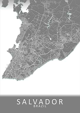 Salvador Brazil City Map