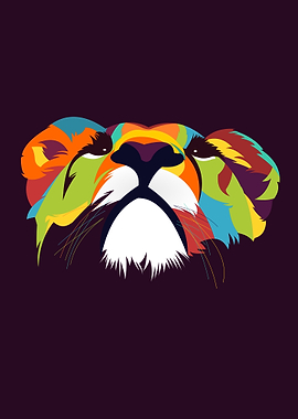Lion Head With Full Color