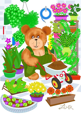 Teddy Bear in his garden