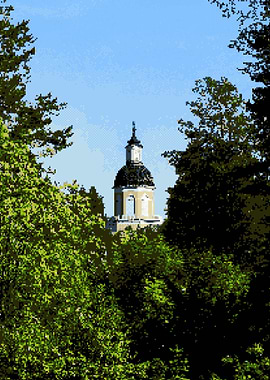 Distant Church Pixel Art