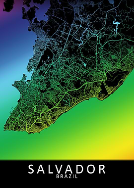 Salvador Brazil City Map