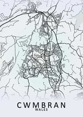 Cwmbran Wales City Map
