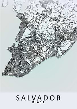 Salvador Brazil City Map