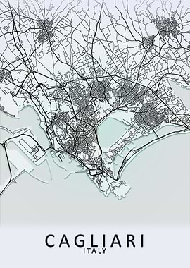 Cagliari Italy City Map