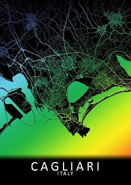 Cagliari Italy City Map