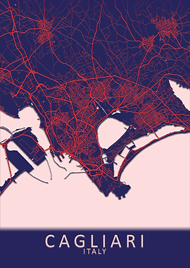 Cagliari Italy City Map