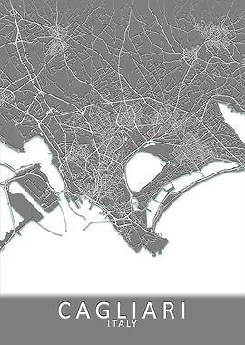 Cagliari Italy City Map