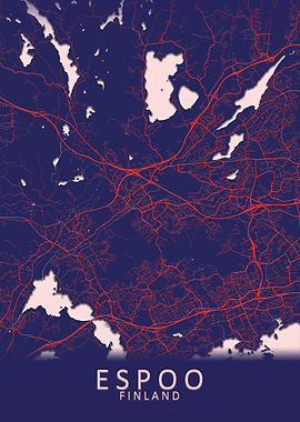 Espoo Finland City Map