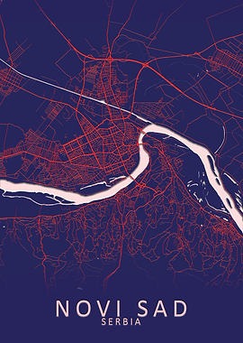 Novi Sad Serbia City Map