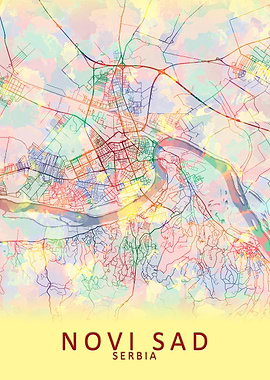 Novi Sad Serbia City Map