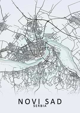 Novi Sad Serbia City Map