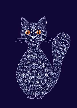 Snowflakes Cat