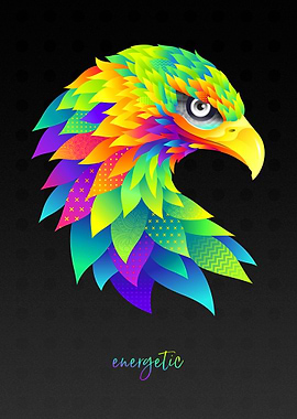 Colorful graphic eagle