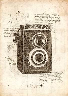 Vintage camera sketch