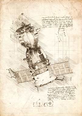 Space satellite sketch