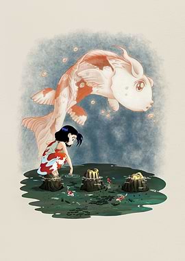 Karen in pond blue orange