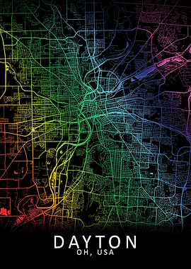 Dayton OH USA City Map