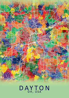 Dayton OH USA City Map
