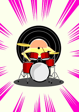 Vinyl Record Drummer