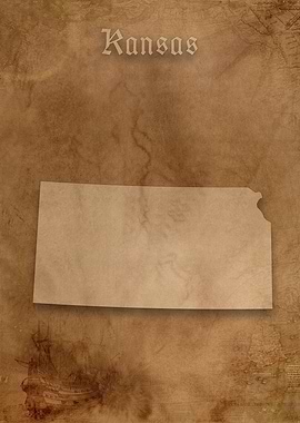 Kansas Vintage Map