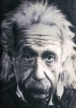einstien charcoal portrait