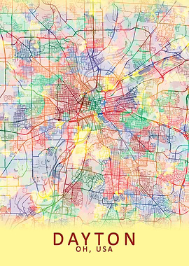 Dayton OH USA City Map