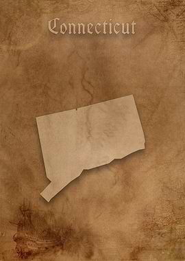 Connecticut Vintage Map