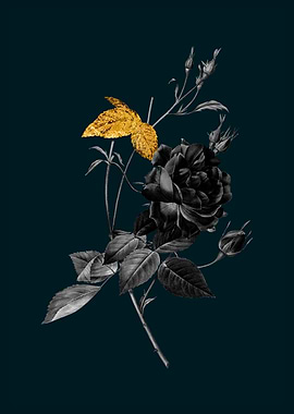 Teal and Gold Bengal Rose