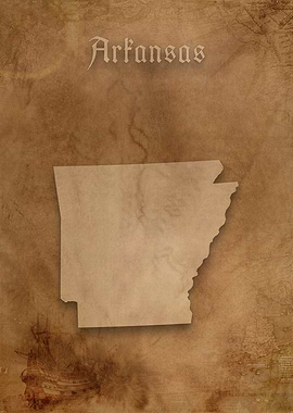 Arkansas Vintage Map
