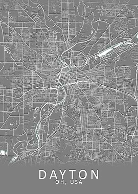 Dayton OH USA City Map