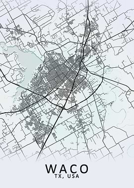 Waco TX USA City Map