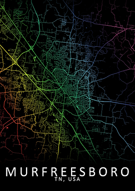 Murfreesboro USA City Map