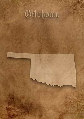 Oklahoma Vintage Map