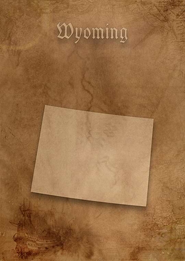 Wyoming Vintage Map