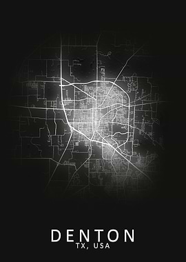 Denton TX USA City Map