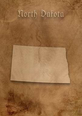 North Dakota Vintage Map