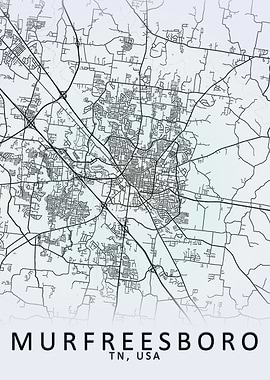 Murfreesboro USA City Map
