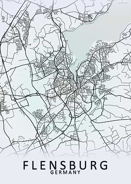 Flensburg Germany City Map