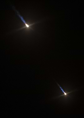 Side Boosters At Night