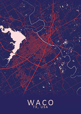 Waco TX USA City Map