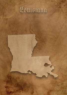 Louisiana Vintage Map