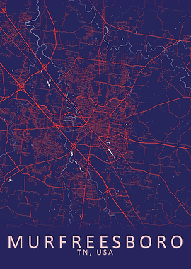 Murfreesboro USA City Map