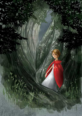 Short hair girl red hood