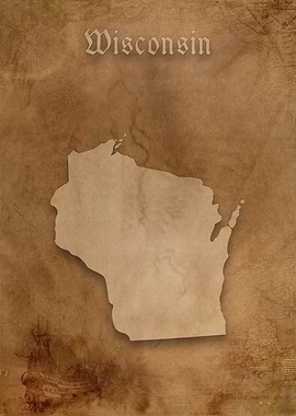 Wisconsin Vintage Map