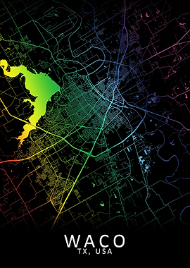 Waco TX USA City Map